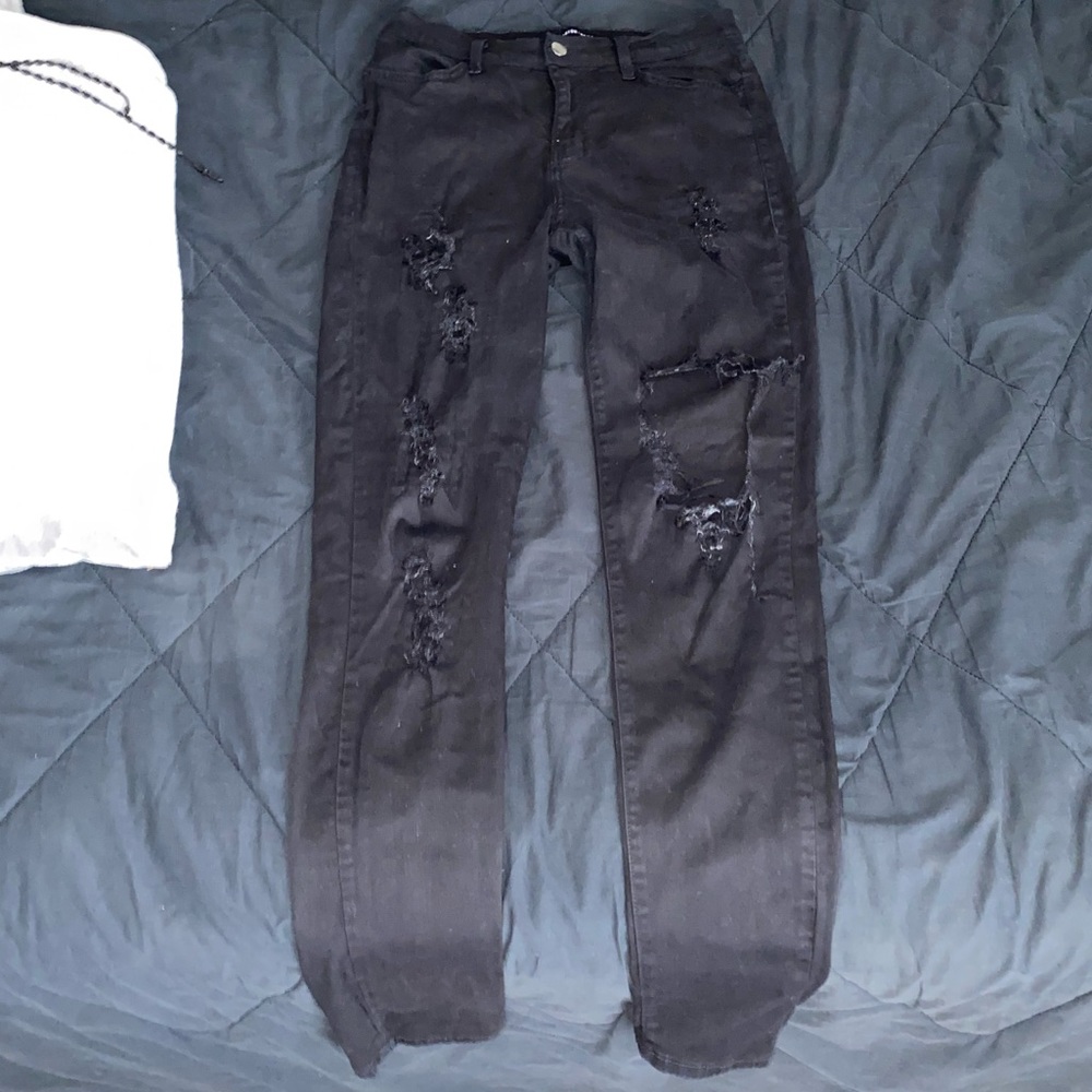 Black high rise skinny pants